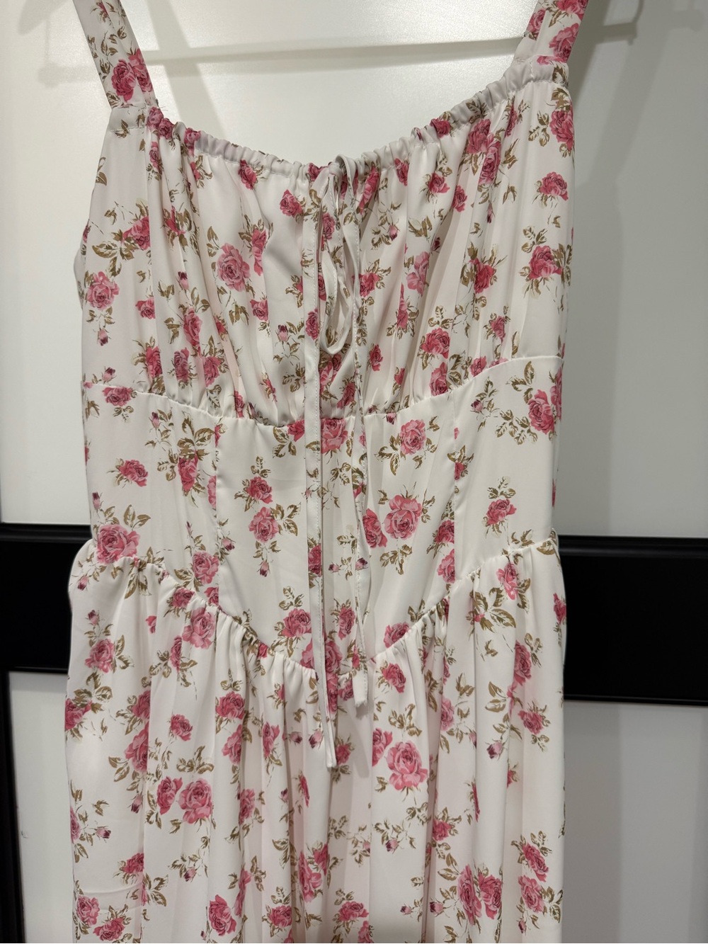 Scarlet Darkness Pink Floral Milkmaid Midi Dress Size Medium NWOT - Picture 4 of 10